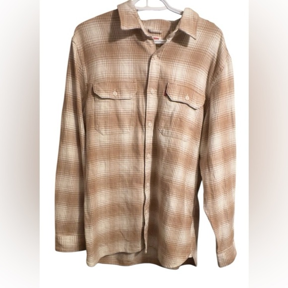 Men's Levi's Jackson Plaid Flannel Worker Overshirt, Large Tall - Picture 1 of 2